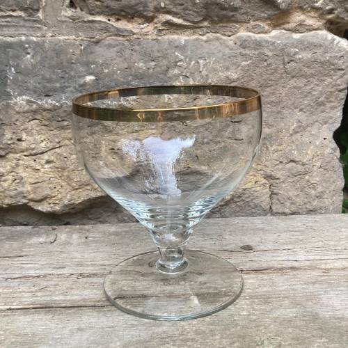 Berliner Weiße Glas mit Goldrand 60er Kristallglas 70er Jahre DDR
