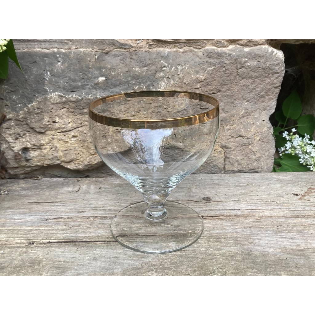 Berliner Weiße Glas mit Goldrand 60er Kristallglas 70er Jahre DDR