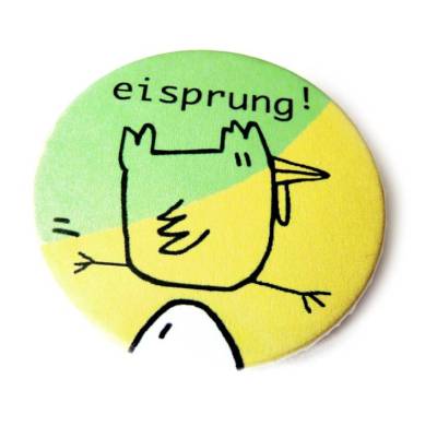 Eisprung auf handgemachtem Magnet, Button, Taschenspiegel oder Flaschenöffner.