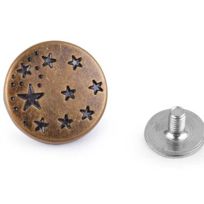 Metallknopf/Jeans-Schraubknopf 17mm Bronze 2