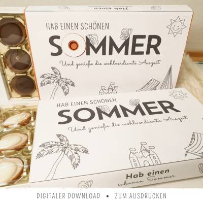 Toffifee-Banderole zum Sommer | Geschenkidee für einen kleinen Gruß vor dem Urlaub oder den Sommerferien | Kleinigkeit z