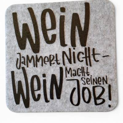 6er Set Untersetzer mit Spruch aus Filz