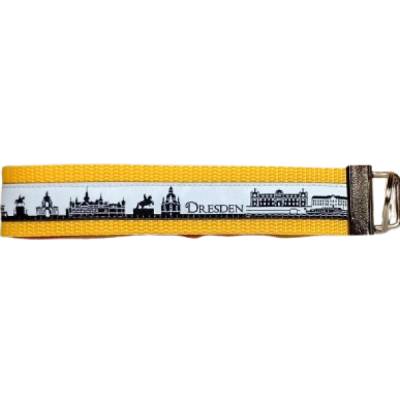 Schlüsselband Geschenk-Schlüsselanhänger Dresden-Anhänger gelb schwarz grau Skyline Autoschlüssel