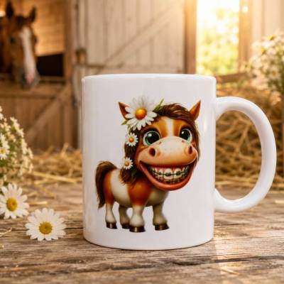Pferde Tasse Ein bisschen psycho aber hübsch