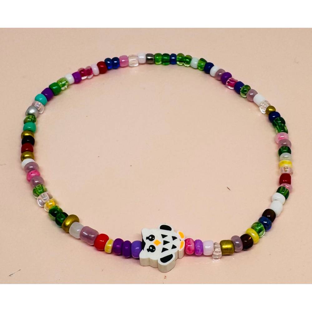 Perlenarmband mit Eule, Mond, Stern & Herz – Handgemachtes Kawaii Boho Armband Y2K Unikat Bild 4