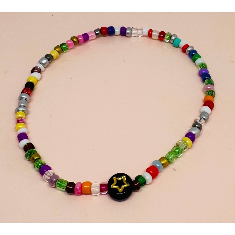 Perlenarmband mit Eule, Mond, Stern & Herz – Handgemachtes Kawaii Boho Armband Y2K Unikat Bild 6