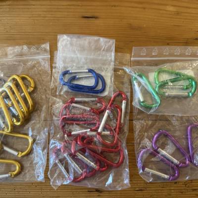 Konvolut 26 Stk Karabiner Aluminium eloxiert 50x5 mm 0,46 €/ Stück Karabinerhaken