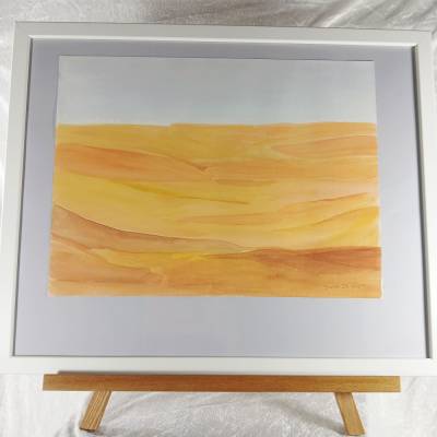 Stille der Wüste – Sandstufe V , Original Gouache Bild, 30 x 40 cm