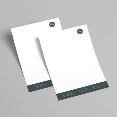 250/500 Personalisiertes Briefpapier mit Logo | A4 Briefpapier neutral dunkelblau | für Unternehmen