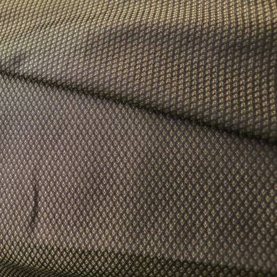 Edler Jacquard Doubleface Stoff Changierend Rauten & Blüten Grün Gold Schwarz METERWARE