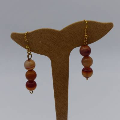 Ohrhänger rotbraun gold, Karneolperlen, Ohrringe, Ohrschmuck, Schmuck mit Edelsteinen