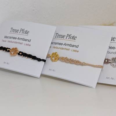 Pfoten Makramee Armband in Wunschfarben | Farbe und Garn wählbar | individuelles Armband mit Pfote