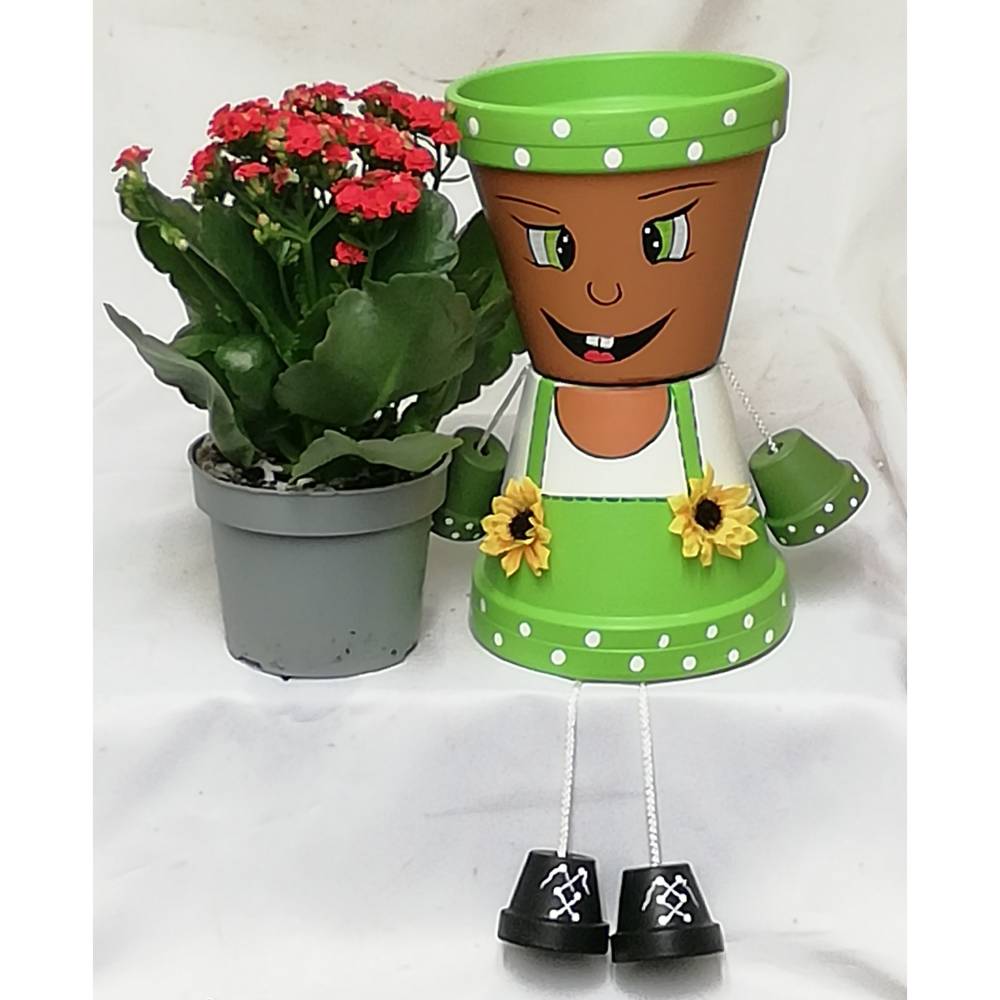 Handbemalte Tontöpfe Tontopffiguren Terrakotta als Geschenk Wohnraum Deko Garten Deko