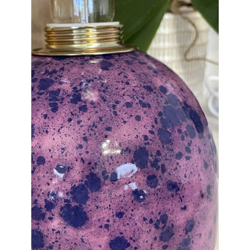 Tischlampe Tischleuchte Nachttischlampe "Lila Traum" aus Steingut Keramik handgefertigt Bild 2