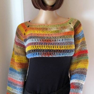 Shrug, Cropped Sweater, Seelenwärmer, Crop Top, Shirt, Sweater aus weicher Wolle