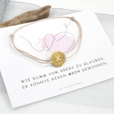 Krebsschleife Armband Brustkrebs Gebärmutterhalskrebs personalisierbar