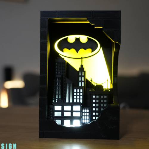 Batman Bat-Signal LED Leuchtbox - DC Fan-Art Kunstwerk