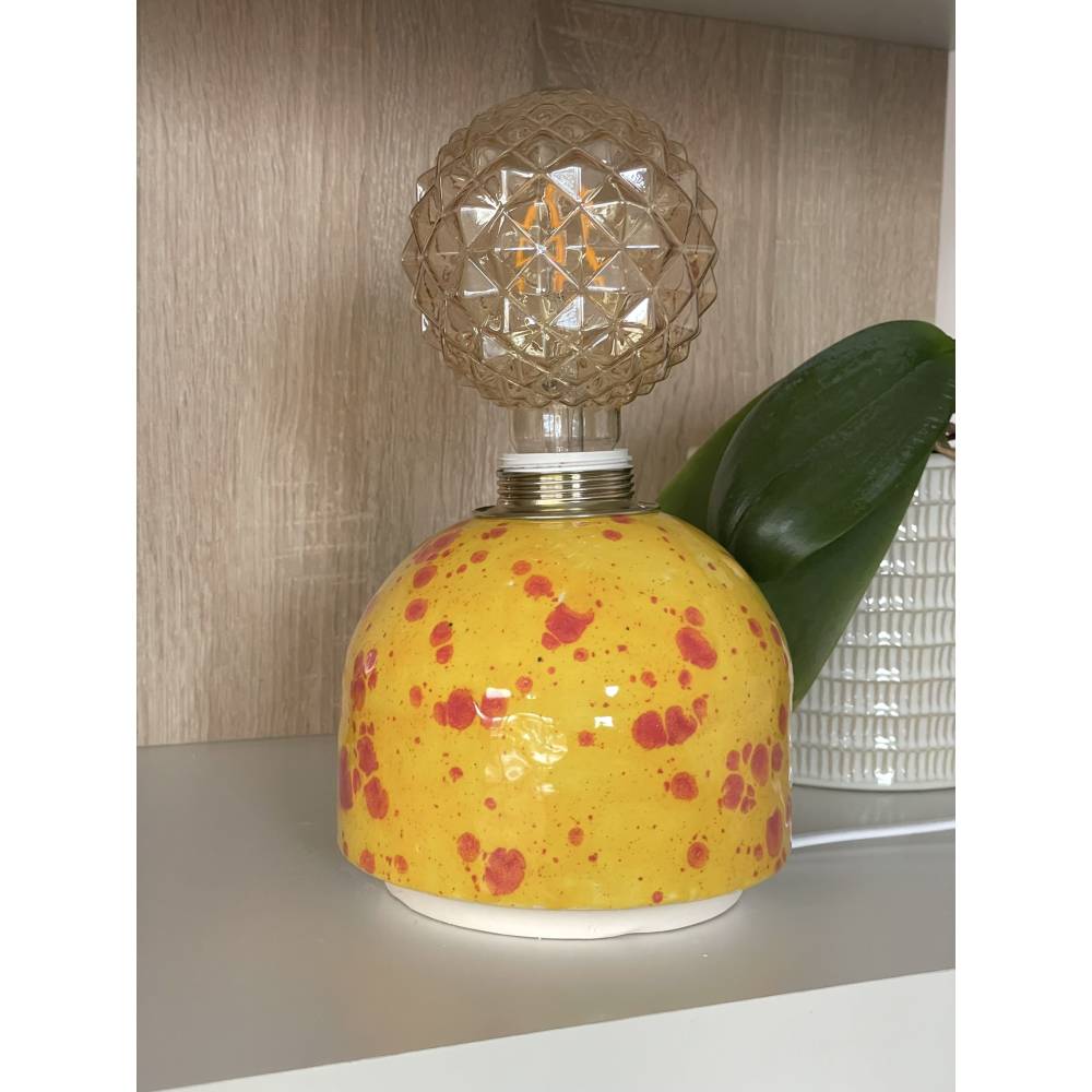 Tischlampe Tischleuchte Nachttischlampe "Sommertraum" aus Steingut Keramik handgefertigt Bild 1