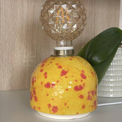 Tischlampe Tischleuchte Nachttischlampe "Sommertraum" aus Steingut Keramik handgefertigt