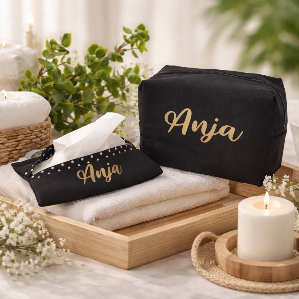 Personalisiertes Kosmetik-Set mit Tatüta, Kosmetiktasche & waschbaren Abschminkpads – nachhaltiges Geschenk