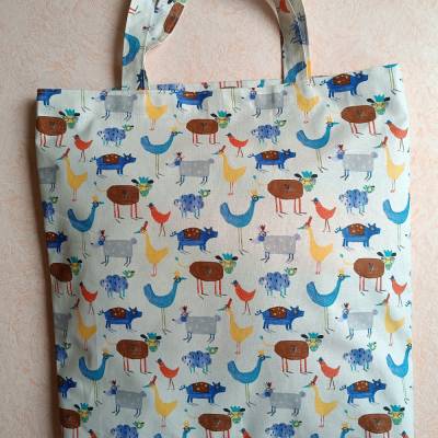 Stofftasche, Einkaufstasche, Shopper, Stoffbeutel, naive Tiere
