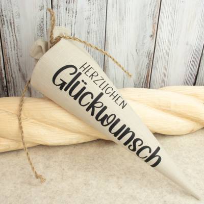 Mini-Schultüte „Herzlichen Glückwunsch“ – Geschenk zum Abschluss oder zur Prüfung | Variante 1