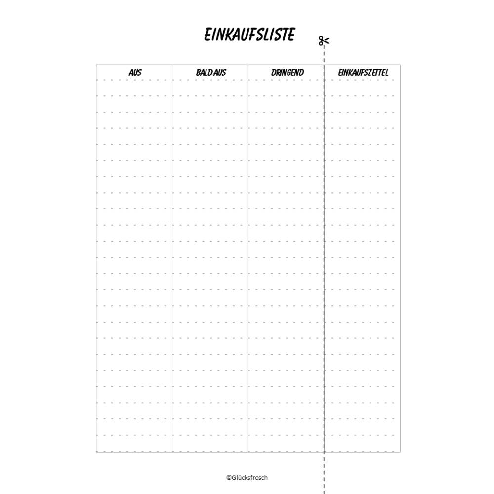 Einkaufsliste, Einkaufszettel zum Planen, Mitnehmen und Ausdrucken Bild 5