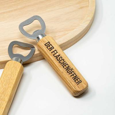 Holz Flaschenöffner mit lustige Gravur | Der Flaschenöffner | Witzige Geschenkidee 