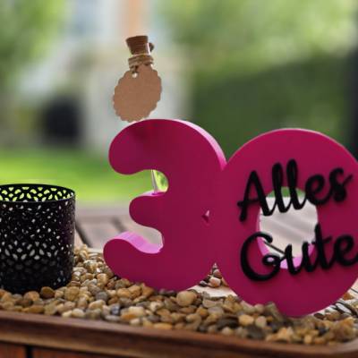 Geburtstagsgeschenk 30. Geburtstag, Geldgeschenk Zahl 30, personalisiertes Geschenk zum 30. Geburtstag, Geburtstag