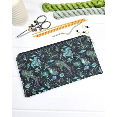 Zubehörtasche mit Reißverschluss | Handarbeitsbeutel für Nadeln & Kleinkram | Stricktasche