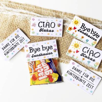 Ciao Kakao Tütenverschluss Druckvorlage – Abschiedsgeschenk Erzieher PDF, DIY Kita Abschluss Geschenk Vorlage