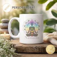 Chakra Yoga Tasse personalisiert, Chakra Tasse, Yoga Geschenk, Tasse mit Namen, Namenstasse, Geschenk Tasse