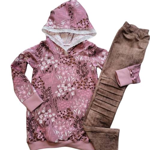 MädchenSet Kapuzenhoodie + Bikerleggins/Gr. 122