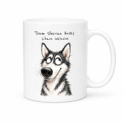 Tasse 'Team Siberian Husky' - Kaffeetasse mit Hunderasse