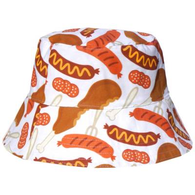 Wendbarer Sommerhut Bucket Hat Barbeque unisex – Handgemacht aus Baumwolle, Größe L