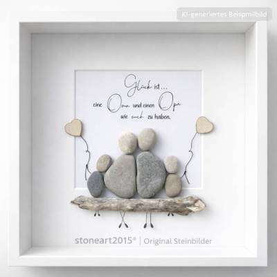Steinbild Oma und Opa - Geschenk für Grosseltern - personalisiertes Bild mit echten Kieselsteinen