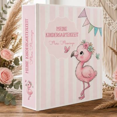 ORDNER | KINDERGARTEN | personalisiert | Flamingo- Motiv | ID 0708