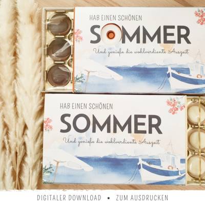 Toffifee-Banderole zum Sommer II | Geschenkidee für einen kleinen Gruß vor dem Urlaub oder den Sommerferien | Kleinigkei