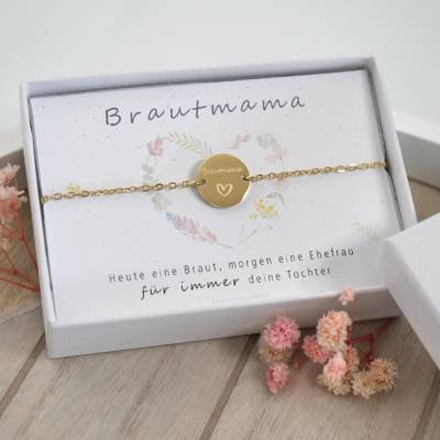 Armband personalisierbar Brautmama - Beste Brautmutter Edelstahlarmband