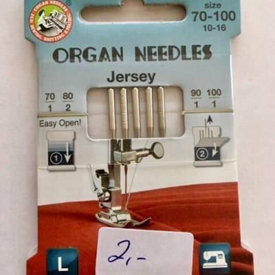 5 Nähmaschinennadeln Jersey 70-100 Organ Needles