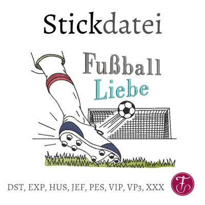 Stickdatei Fußball Fußballtor Redwork