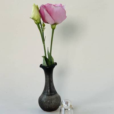 Silberring mit Süßwasser Perle (Bouton) mit Goldkügelchen