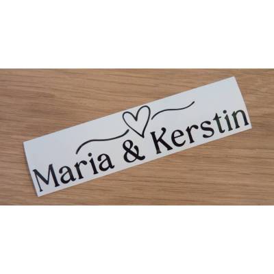 Personalisierter Hochzeit Aufkleber, Name, Geschenk zur Hochzeit, Vinyl Sticker für Ringbox, Spiegelaufkleber