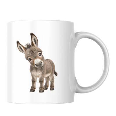 Süße Kaffeetasse mit niedlichem Esel "Guten Morgen"