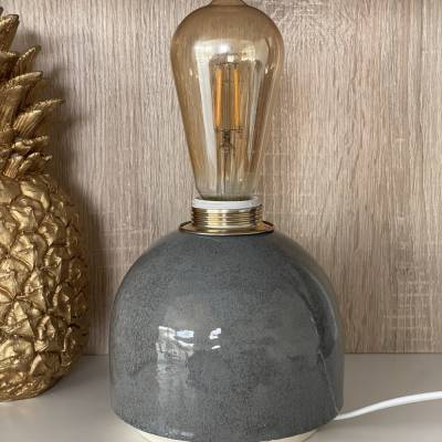 Tischlampe Tischleuchte Nachttischlampe "Granit" aus Steingut Keramik handgefertigt