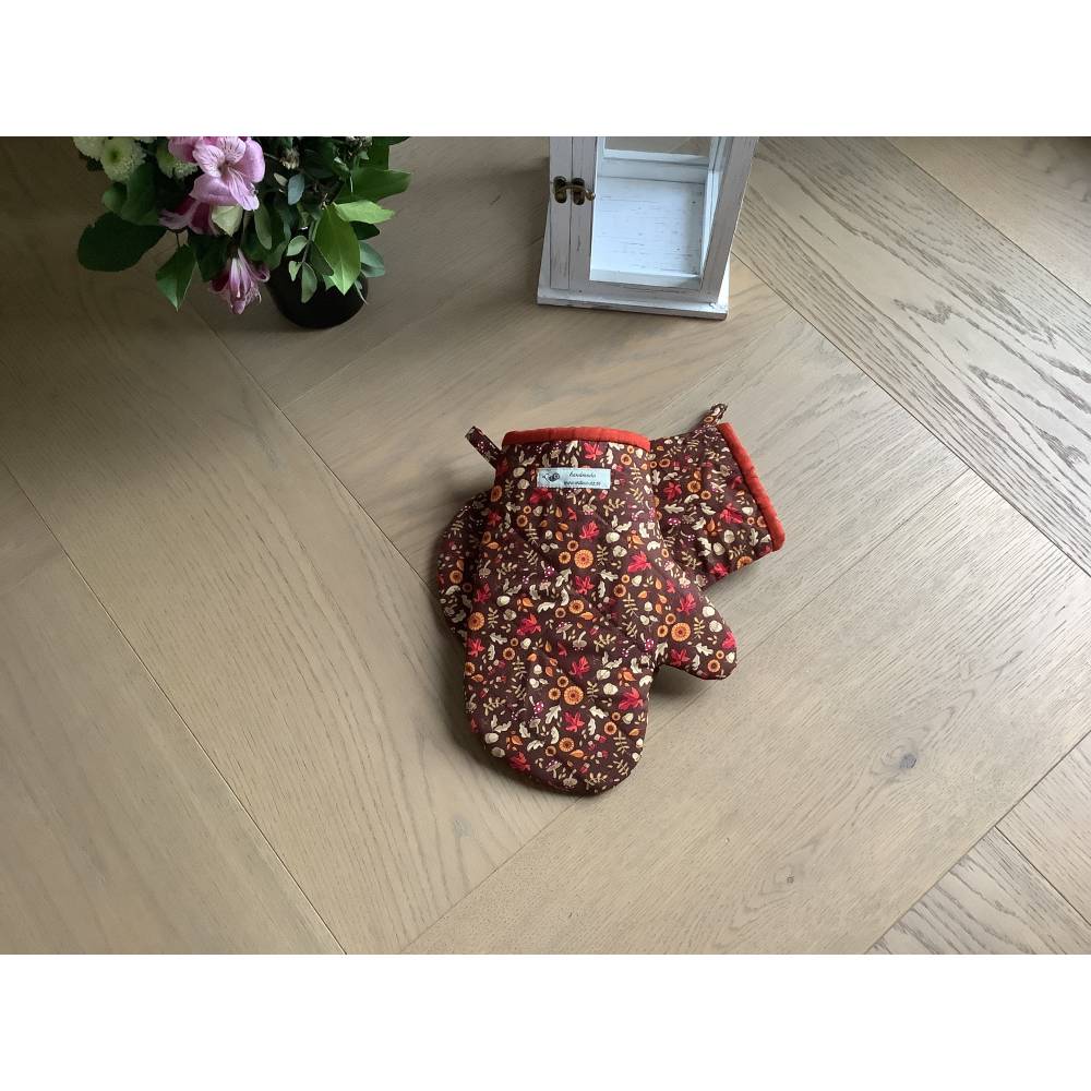 Ofenhandschuhe Pilze mit wärmeisoliertem Vlies, 2 Stück Bild 1