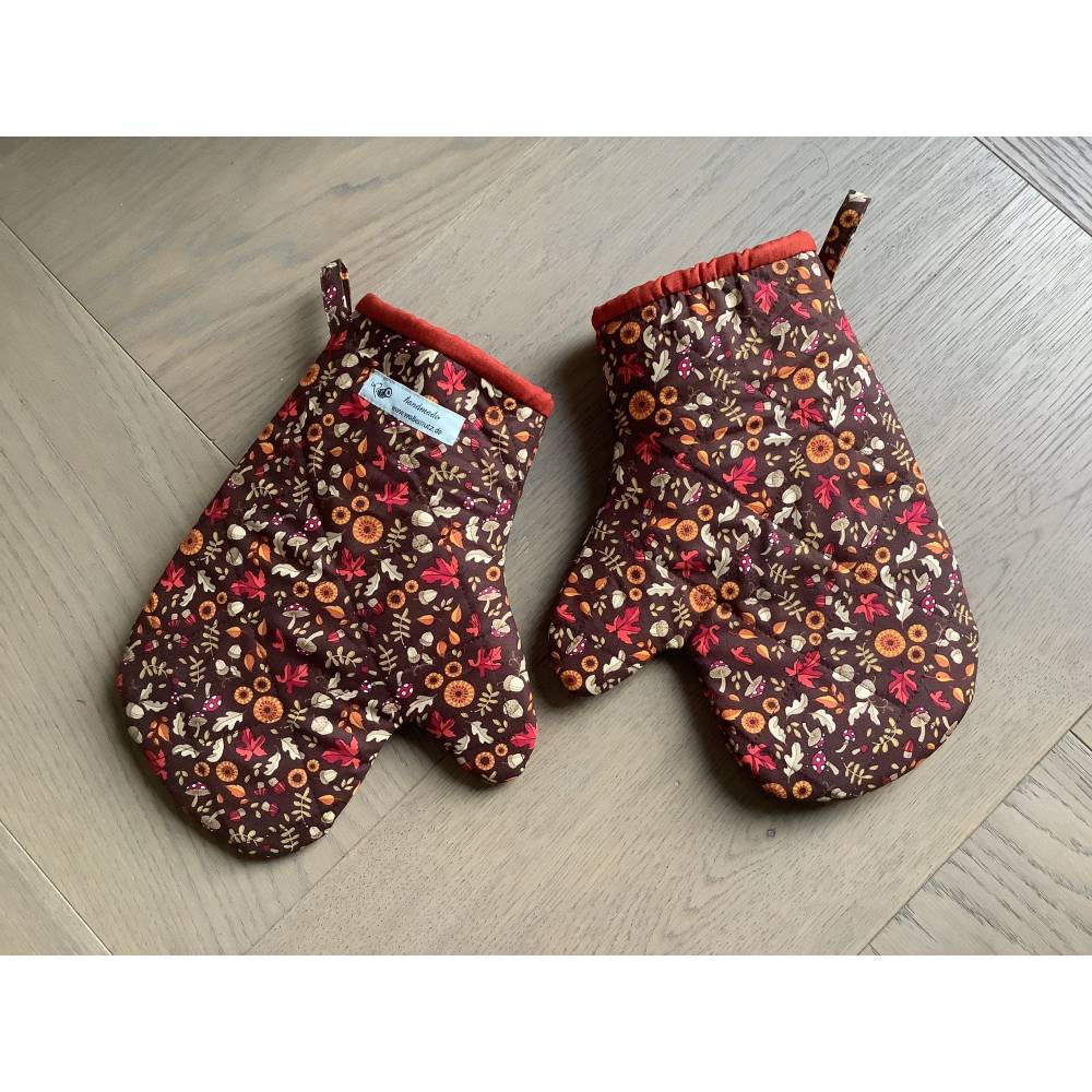 Ofenhandschuhe Pilze mit wärmeisoliertem Vlies, 2 Stück Bild 2