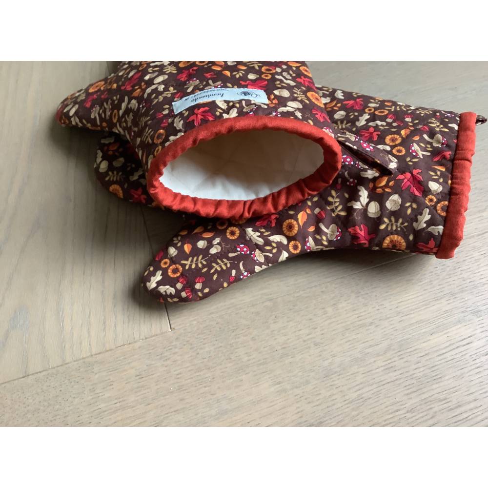 Ofenhandschuhe Pilze mit wärmeisoliertem Vlies, 2 Stück Bild 3