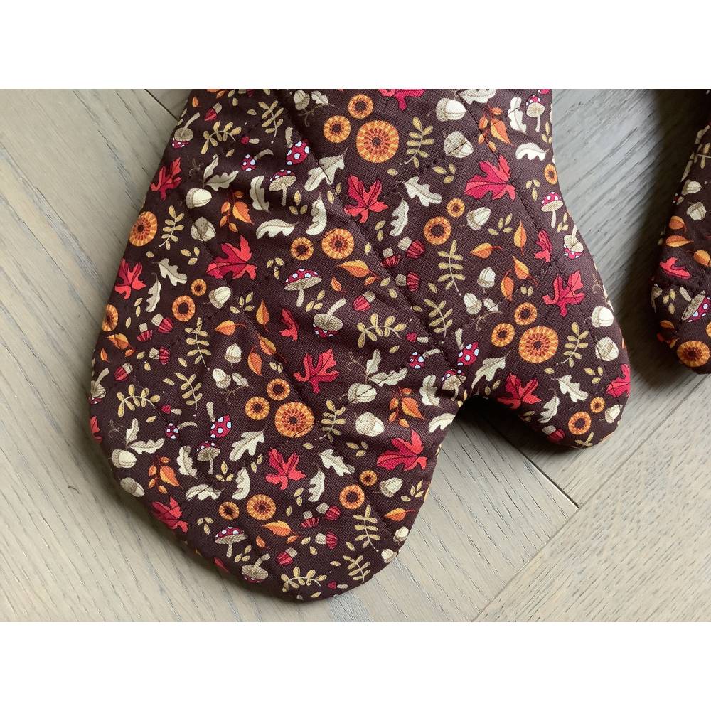 Ofenhandschuhe Pilze mit wärmeisoliertem Vlies, 2 Stück Bild 4