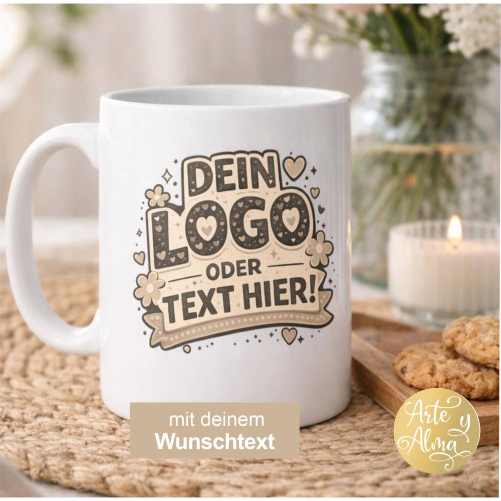 Personalisierte Tasse, eigenes Logo, Wunschtext, Firmenlogo, Eigenes Design, Vereinslogo, mein eigener Spruch, Geschenk